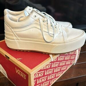 Vans white platform sneakers